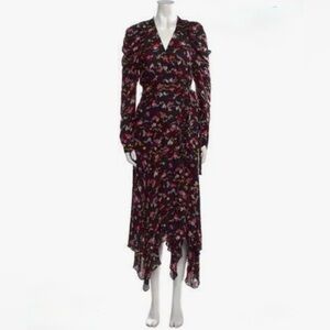 A.L.C. Black Floral Long Sleeve Dress